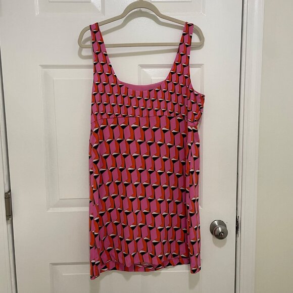 Diane Von Furstenberg Dress Womens 14 Pink Retro Geo Limited Edition Target NEW - Picture 8 of 10